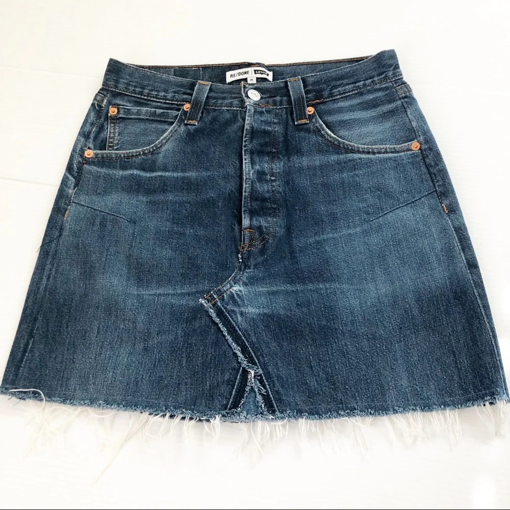 RE/DONE Levi’s Denim Mini Skirt, 26 - Picture 11 of 13